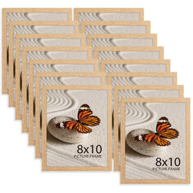 Memory Island 8x10 frame in natural wood grain for wall or tabletop display.
