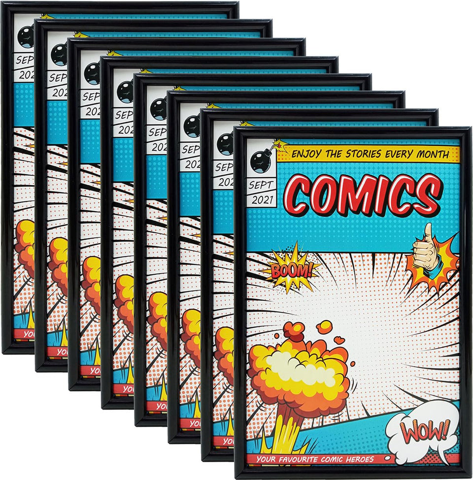 Memory Keeper 8 pack front view black frame for stylish comic display