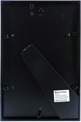 Memory Keeper frame back with hanging hardware for wall or tabletop display.