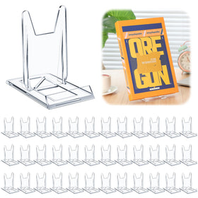 Memorywuu clear book stand with base and rear support for stable display