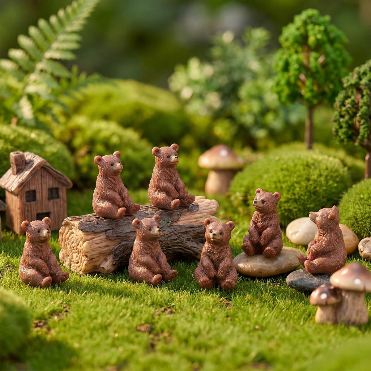 Memorywuu brown bears perfect for garden decor and shelf accents.