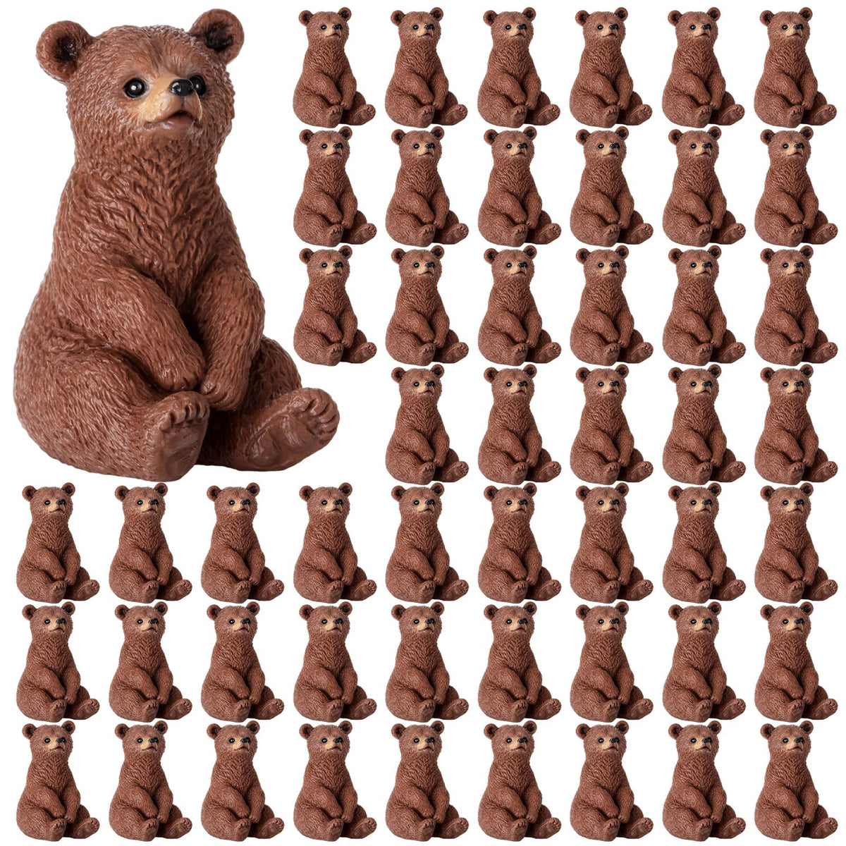 Memorywuu brown resin bear figurines ideal for dioramas and decorative displays.