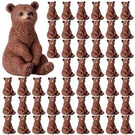 Memorywuu brown resin bear figurines ideal for dioramas and decorative displays.