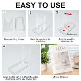 Memorywuu display stand supports books, photos, and art with easy access
