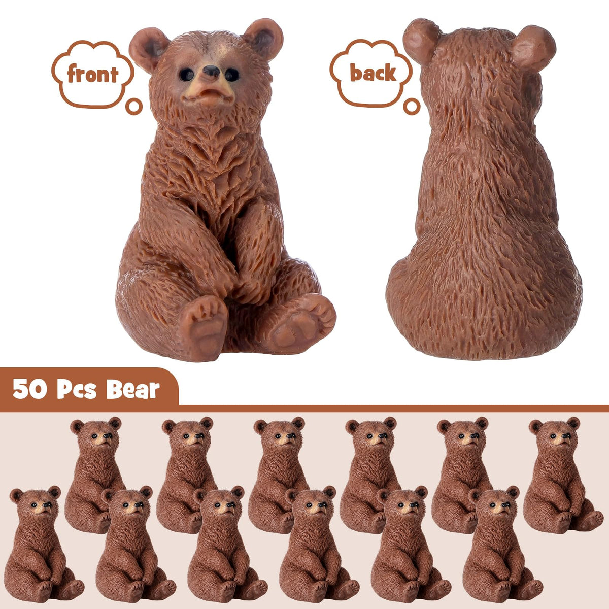 Memorywuu miniature brown bears durable resin for cake toppers and gifts.