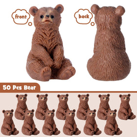 Memorywuu miniature brown bears durable resin for cake toppers and gifts.