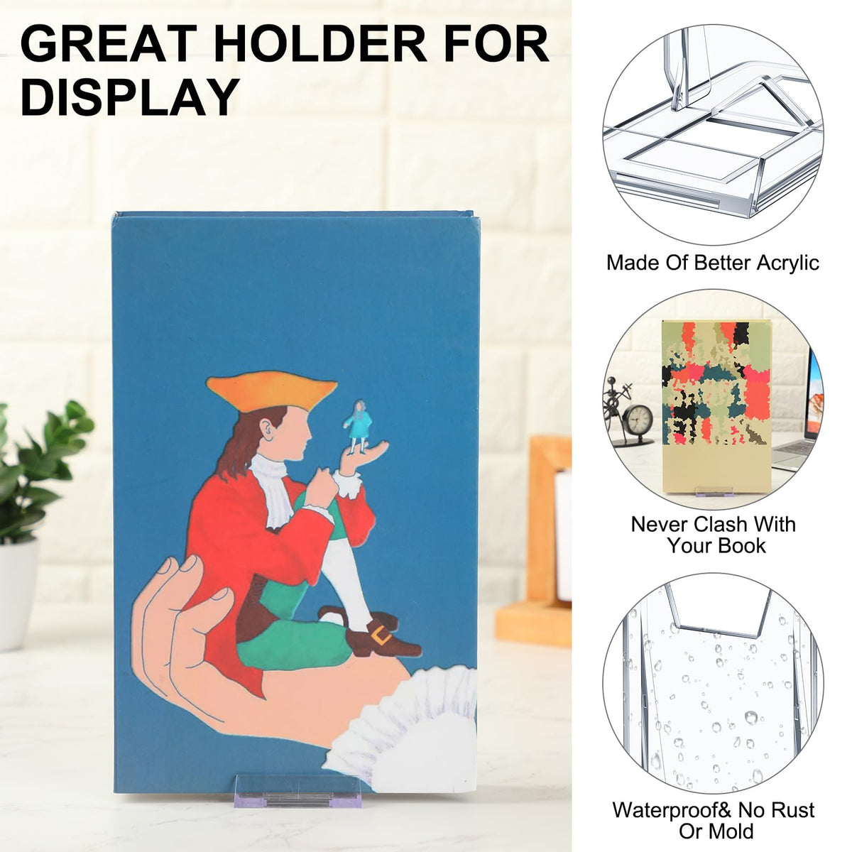 Memorywuu transparent acrylic easel offers unobstructed sightlines for collections