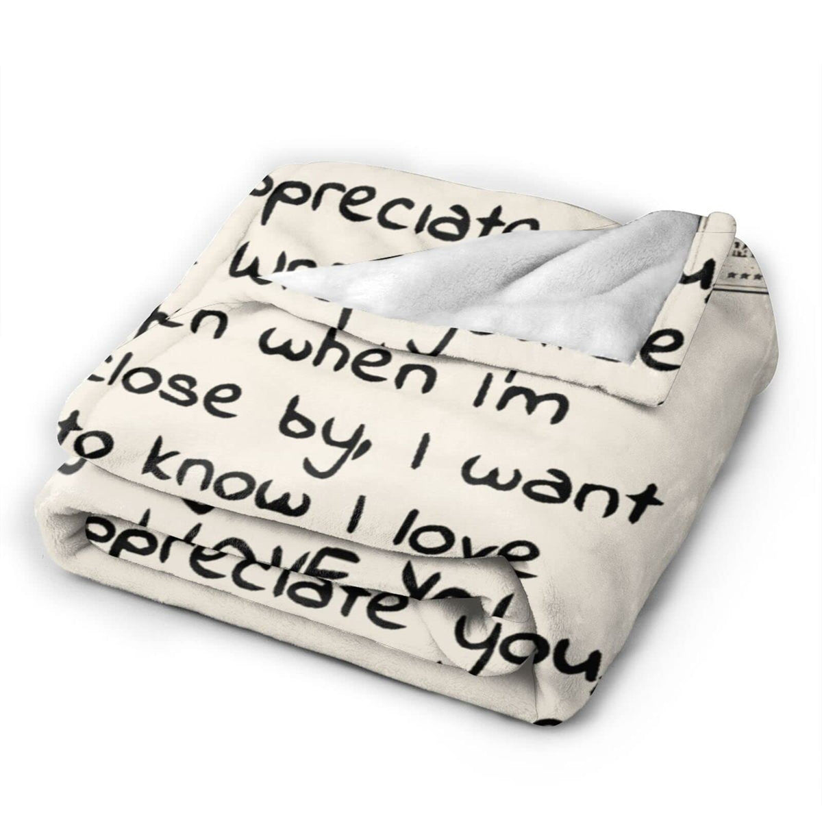Menghao Dear Mom blanket 60x80 size folded on bed for cozy reading.