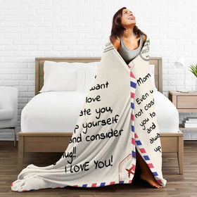 Menghao gift-ready blanket featuring engraved text ideal for Mother's Day.