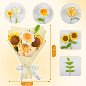 MengxFly everlasting crochet flowers maintain bright color without wilting.