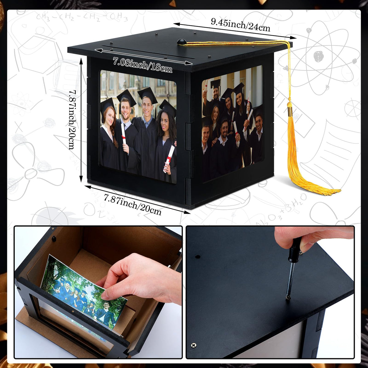 Menkxi card box sides showcase photos clearly during the ceremony