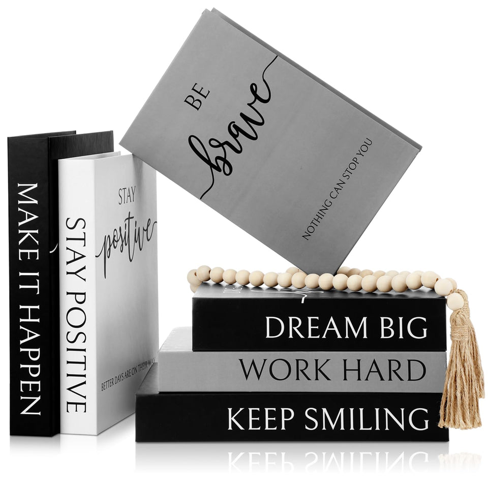 Menkxi six decorative books with tassel for stylish shelving and hidden storage