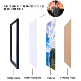 MENNTHUI 20x24 black frame back with easy turn-buttons for photo changes