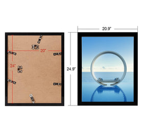 MENNTHUI 20x24 black frame side view showing slim profile for walls