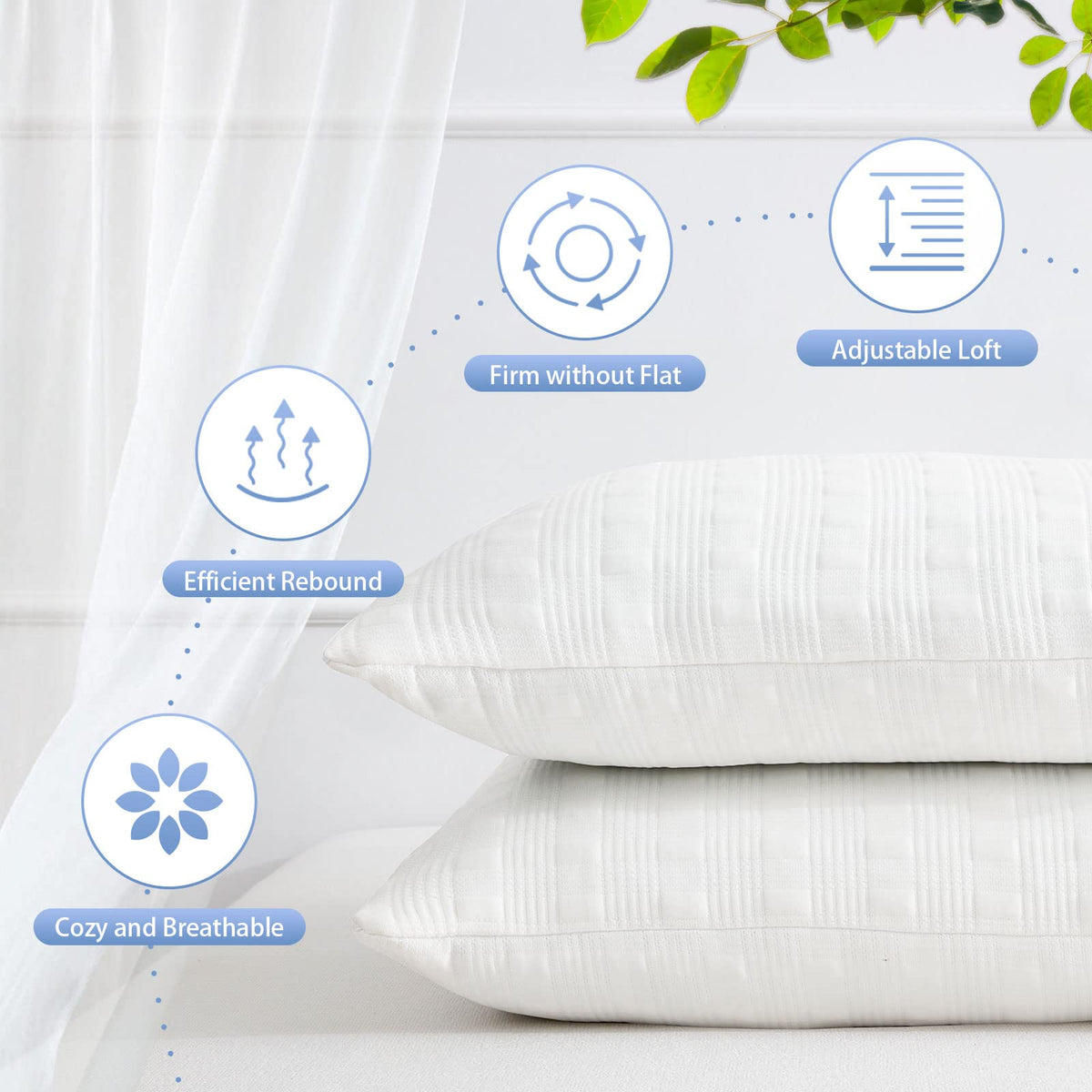 Meoflaw adjustable loft pillow with zipper allows personalized height.