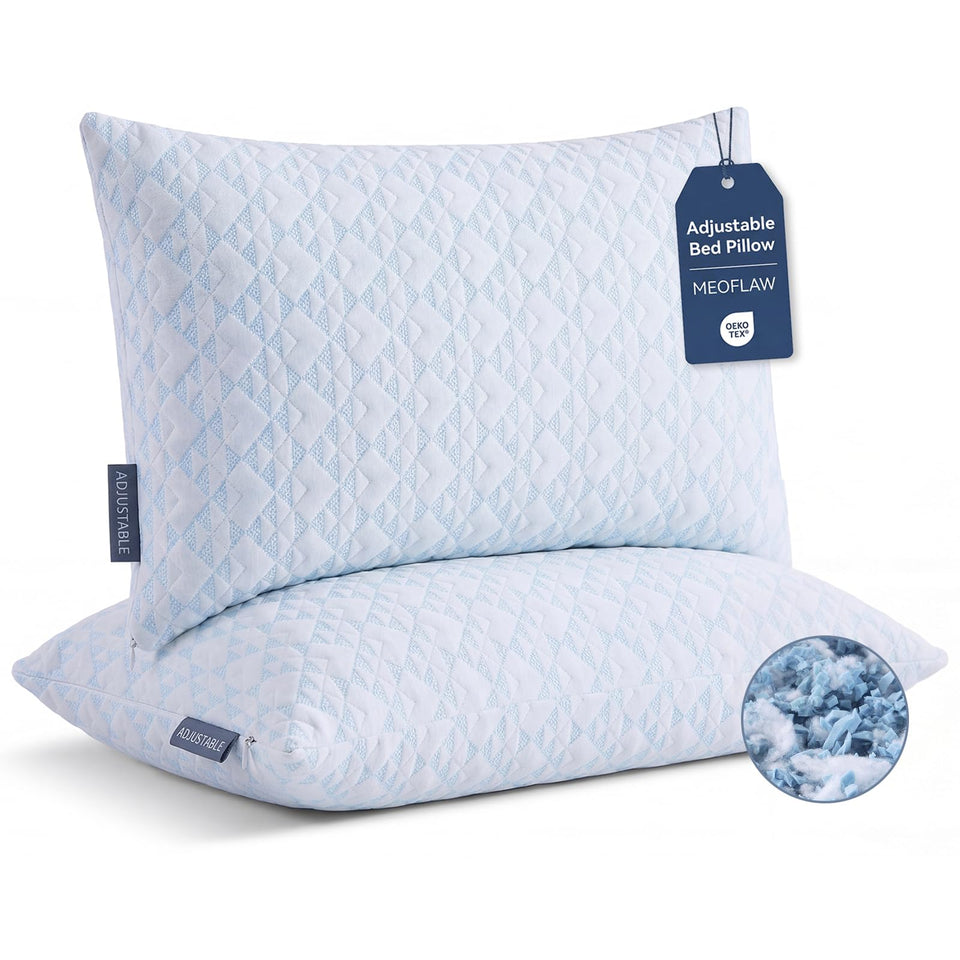 Meoflaw adjustable memory foam pillow loft for personalized sleep comfort