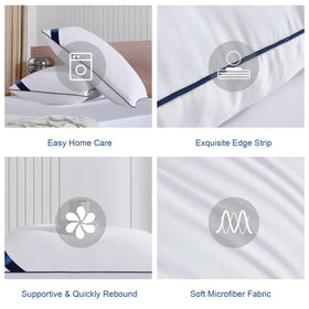 Meoflaw hotel-quality pillow set displayed on bed for lifestyle use.
