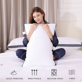 Meoflaw pillow shown in bed, suitable for side and back sleepers
