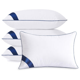 Meoflaw standard four-pack pillows on bed delivering hotel-quality comfort.