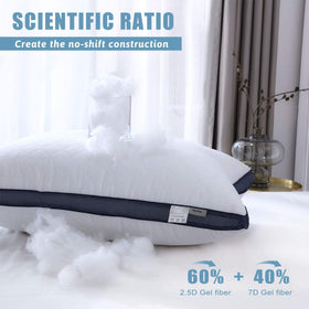 Meoflaw pillows with blue piping for durability and style.