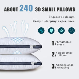 Meoflaw pillows with double-sided ultrasonic embossing for premium look.