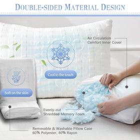 Meoflaw shredded memory foam fill detail supports balanced comfort.
