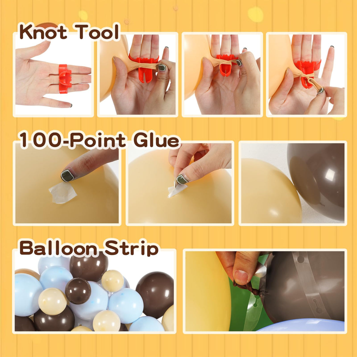 Meooeck decoration tools knotter and strip simplify assembly