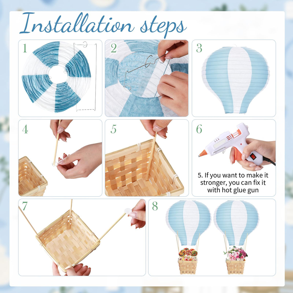 Meooeck glue stickers simplify quick assembly of the balloons.