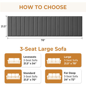 MEOWATES 78-inch-length spans large sofas for even support