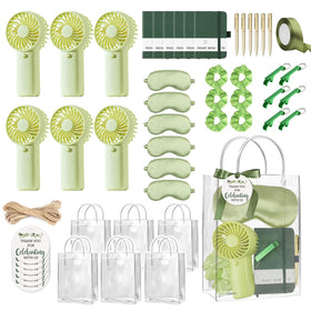 MEPIG 6-set green handheld fans cool guests on a warm summer baby shower