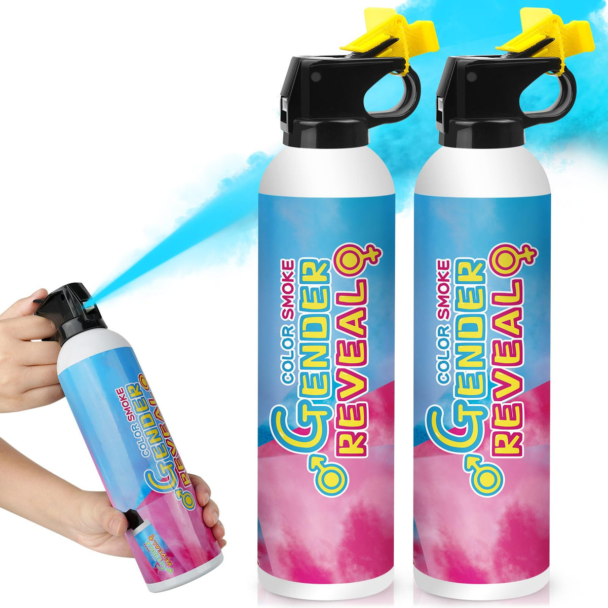 Merear blue gender reveal extinguisher pack for dramatic reveal decor.