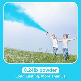 Merear blue powder spray detail showcases safe, biodegradable color for festive bursts.