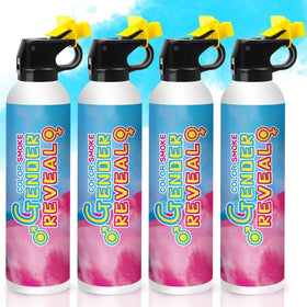 Merear gender reveal blue extinguisher 4-pack ready for dramatic color spray at your party.
