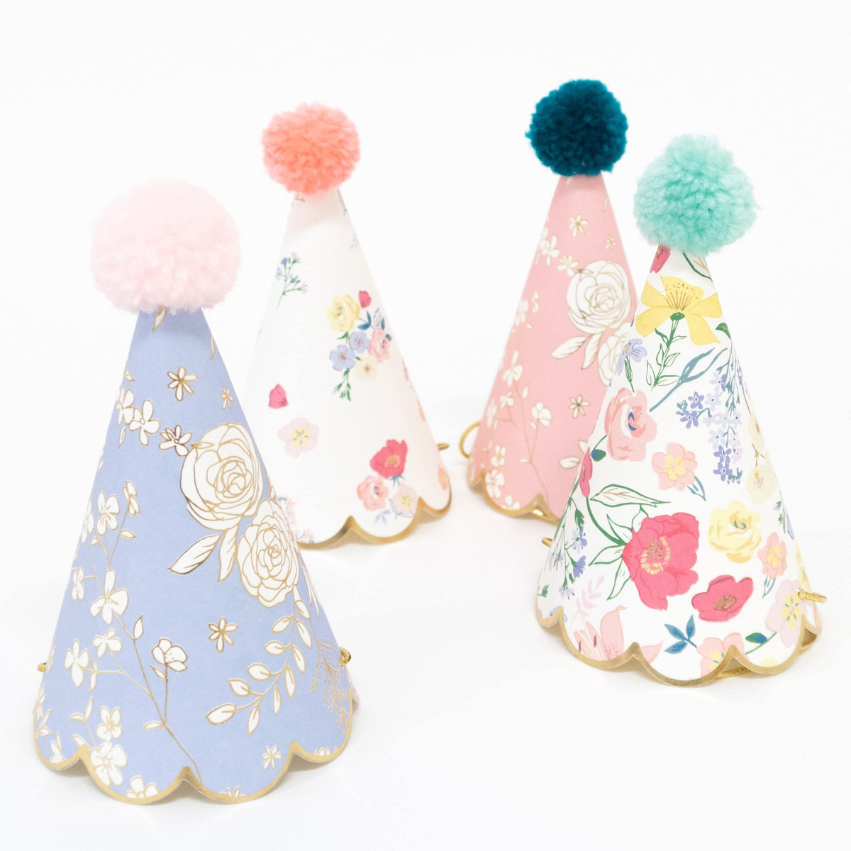 Meri Meri birthday hat floral pattern lilac bloom boosts party highlight shots