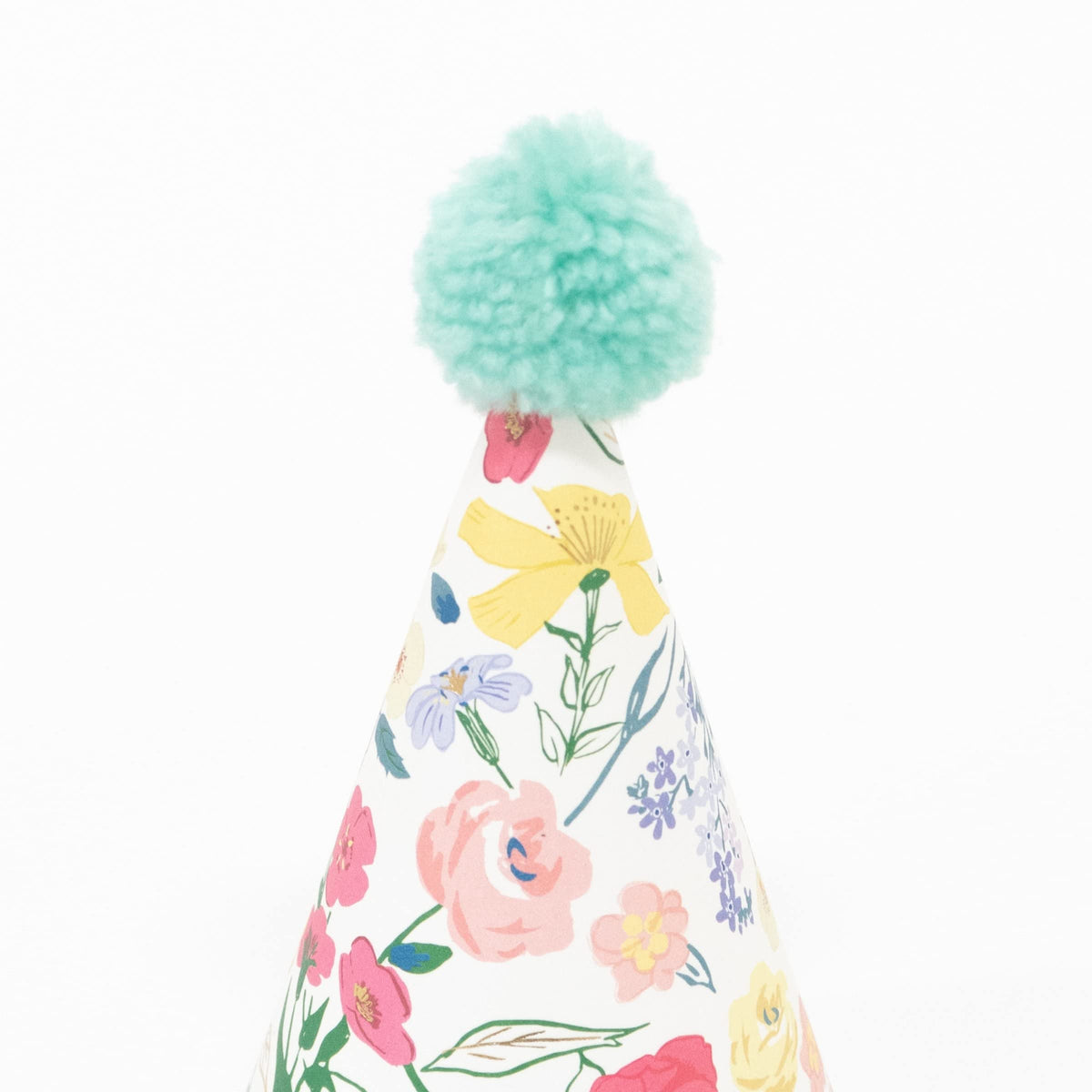 Meri Meri birthday hat floral pattern rose design for vibrant party photos