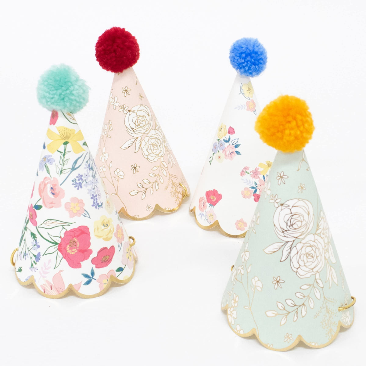 Meri Meri birthday hat solid sky color creates bold party vibes