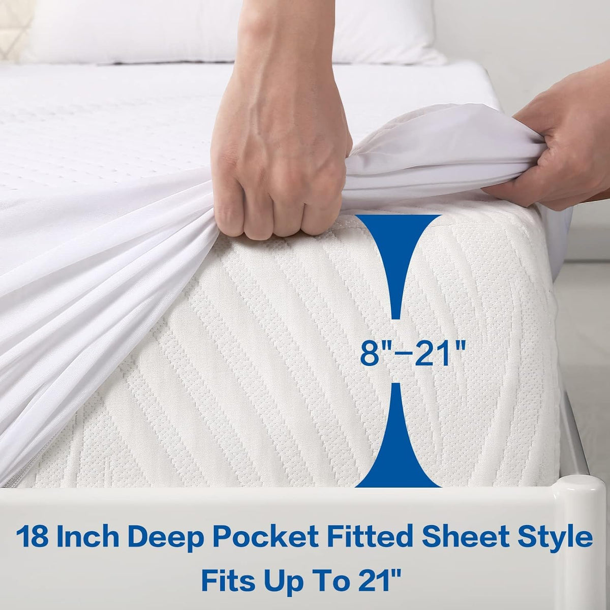 Meritlife 18-inch pocket fit plus fitted skirt secures the mattress