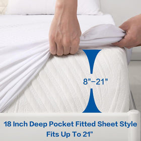 Meritlife 18-inch pocket fit plus fitted skirt secures the mattress