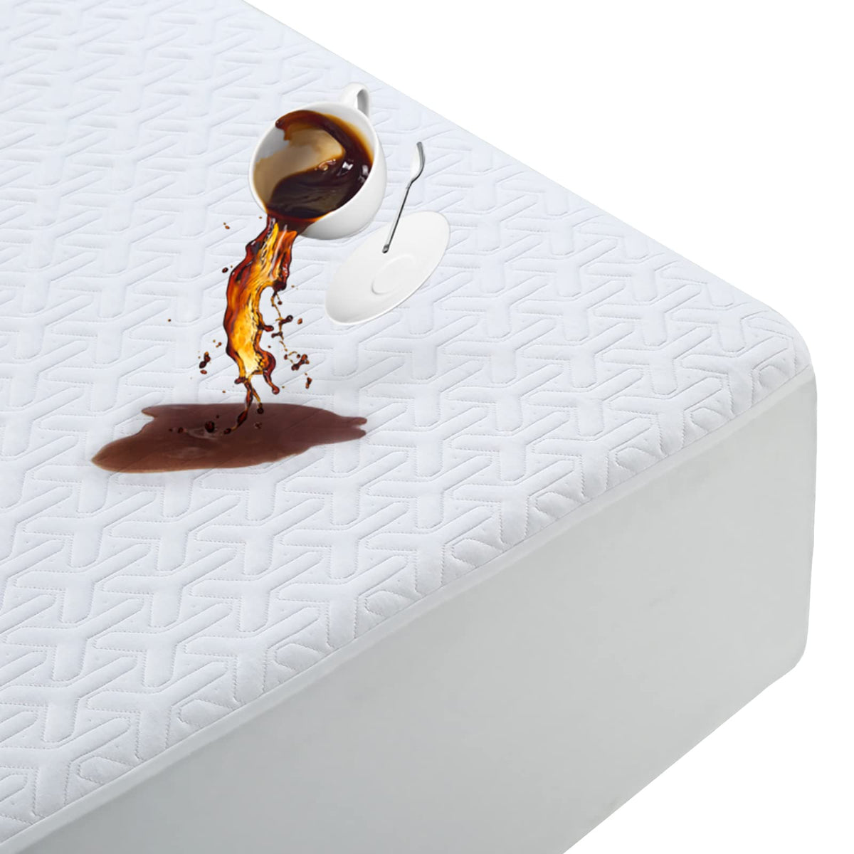 Meritlife premium waterproof king mattress protector with a hidden TPU barrier for spills and stains protection
