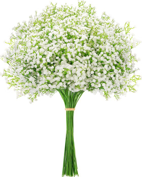MERIXMAS Baby's Breath white bundle in a vase for elegant home or event decor.