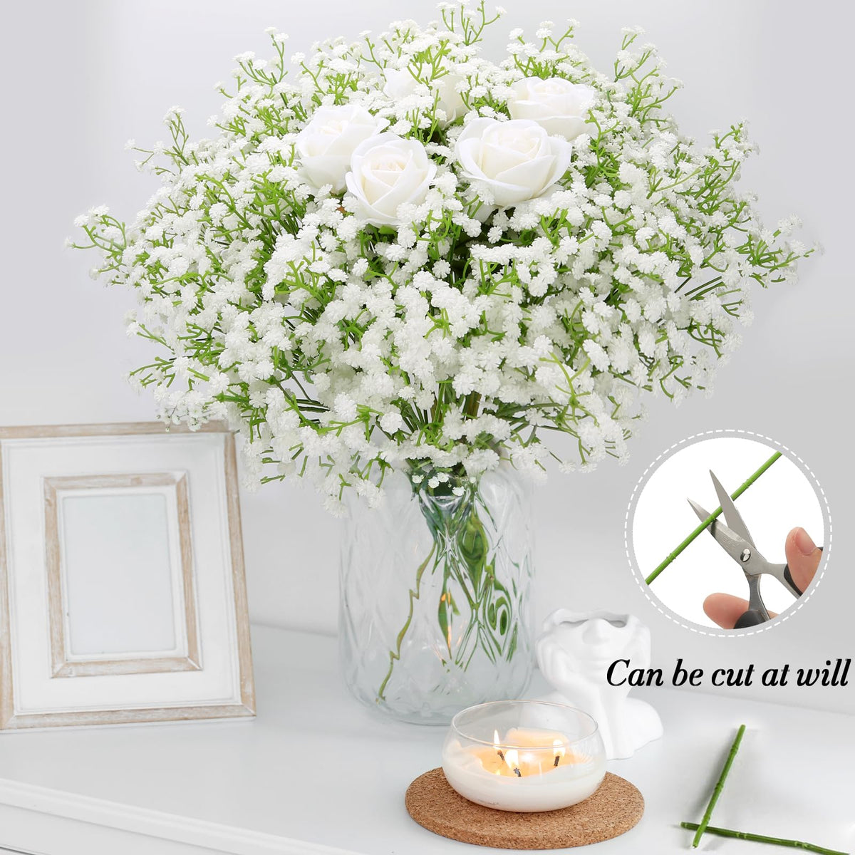 MERIXMAS Baby's Breath vase setup with versatile stems for multiple decor styles