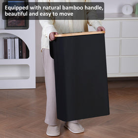 Merkisa 60L Slim Laundry Hamper in use storing clothes or towels