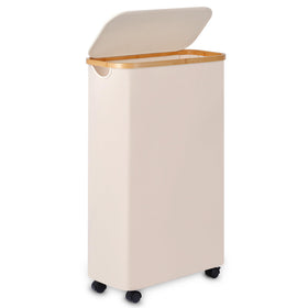 Merkisa Slim Laundry Basket with Wheels for easy mobility during laundry tasks.