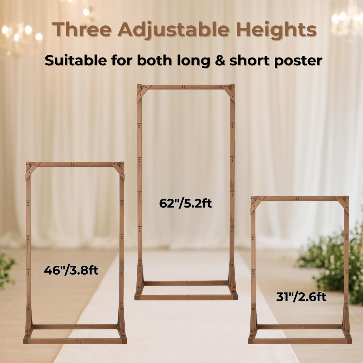 Merrifete heavy-duty wood easel base keeps signs upright on indoor floors