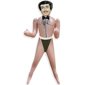 Merrimix Fernando inflatable doll front view for fun party decor and laughs.