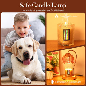 Modern wood base and gold pole of Merrtody warmer lamp