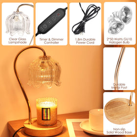 Merrtody flower candle warmer lamp shade diffuses fragrance with a soft ambient glow