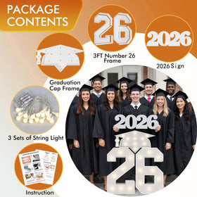 Merry Mosaics graduation cap prop adds a festive touch to cap-and-gown photos.