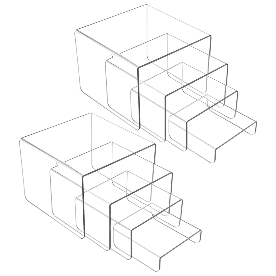 MerryNine acrylic risers 8-pcs set front view for versatile product display