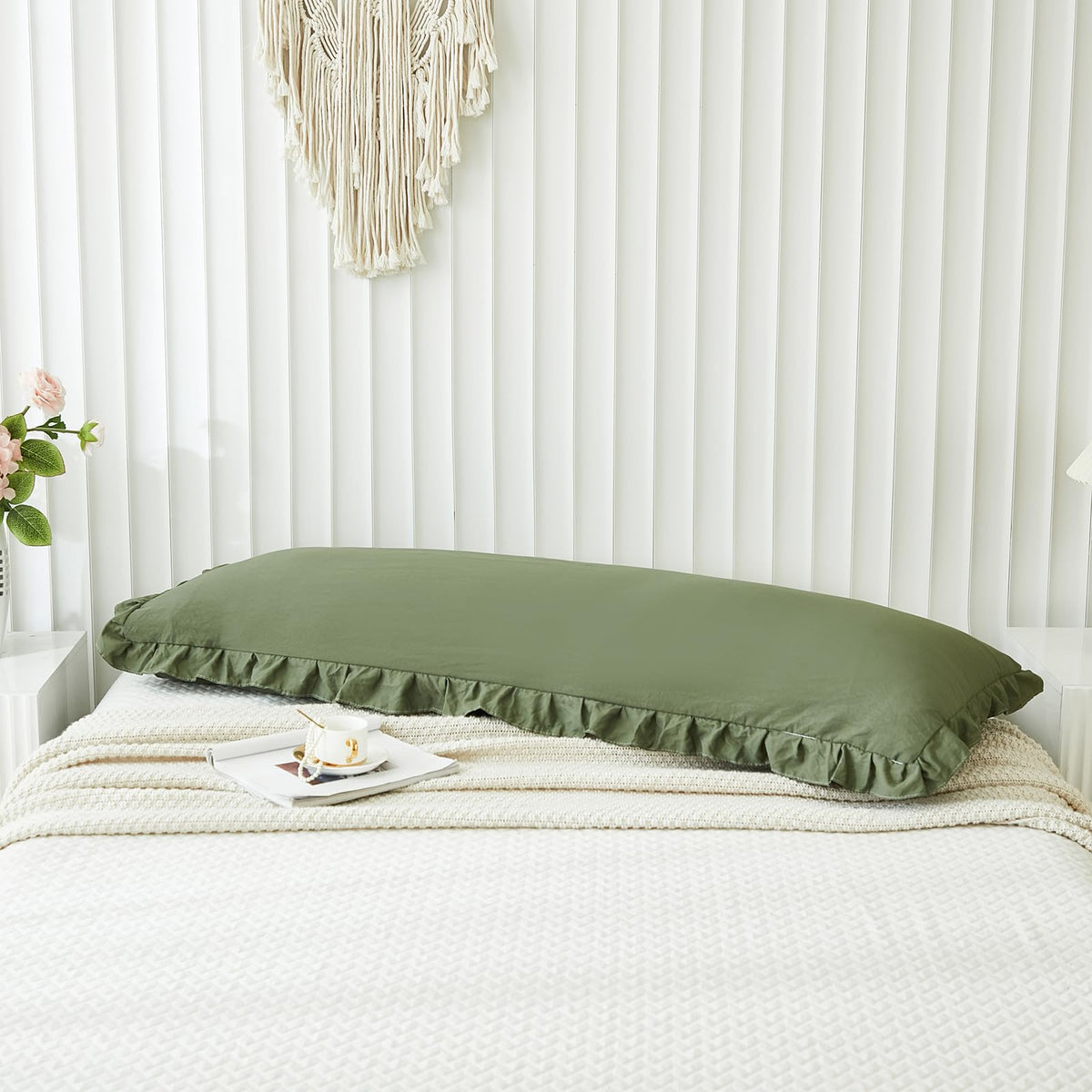 Merryword 20x54 cover fits standard body pillows for lounging.